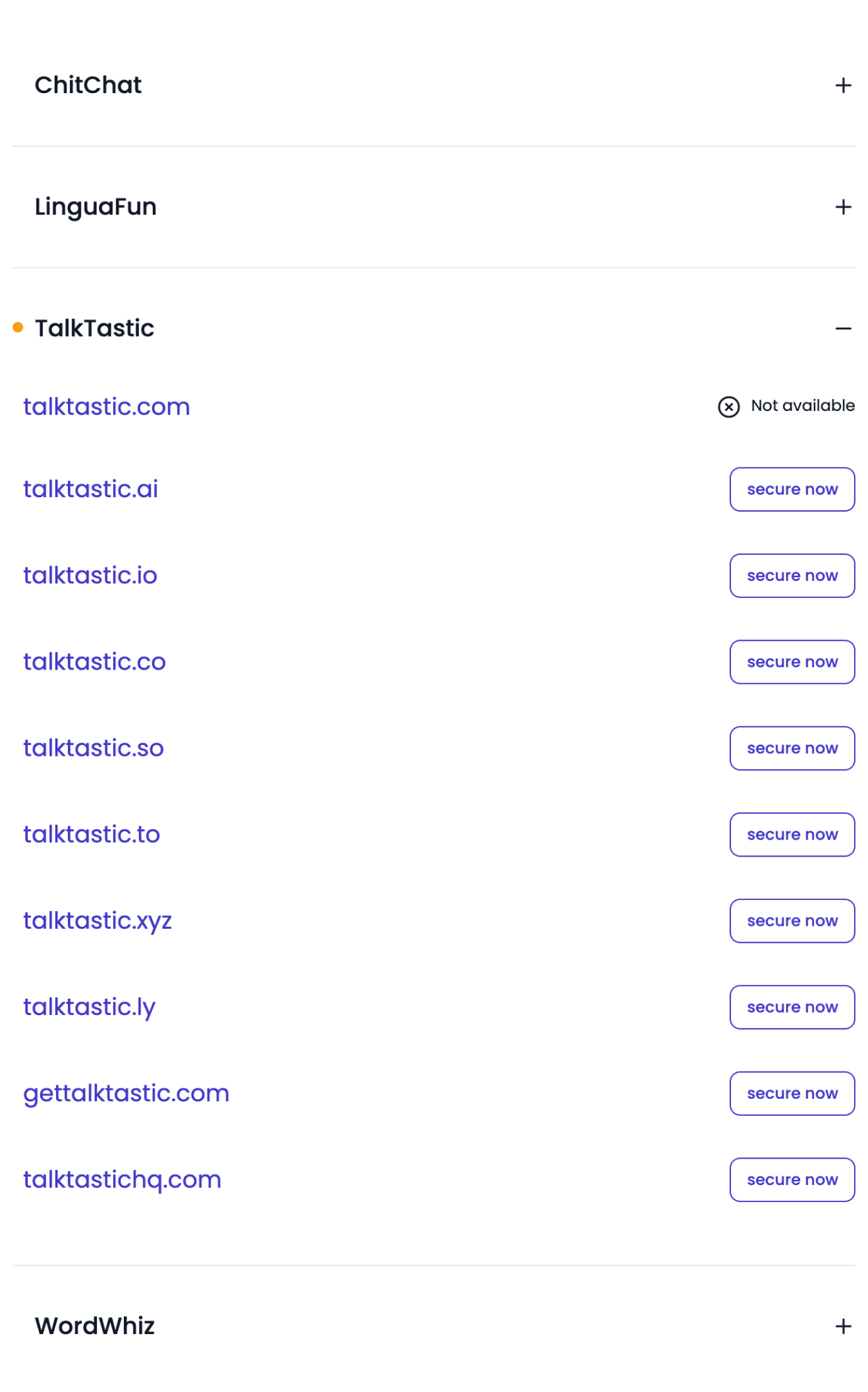 demo of brand names for a language leanring app